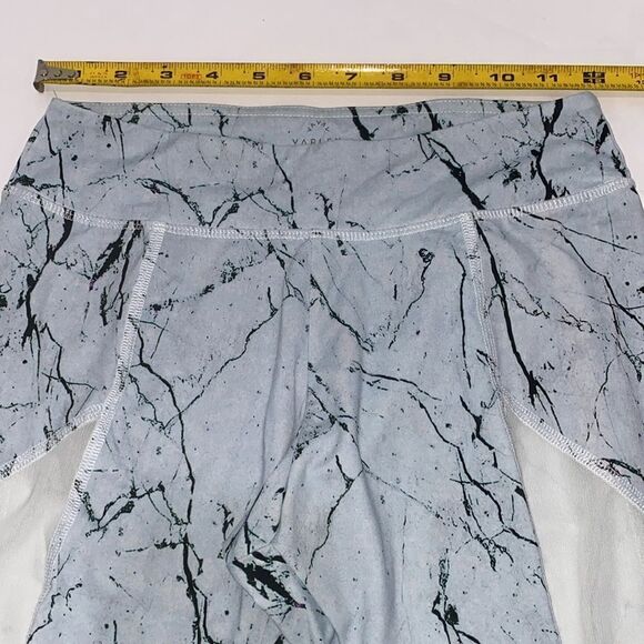Varley Blue White Marble Print Leggings With Mesh Side Cutouts Cropped Size S - Picture 5 of 8